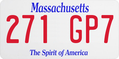 MA license plate 271GP7