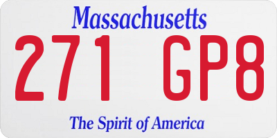 MA license plate 271GP8
