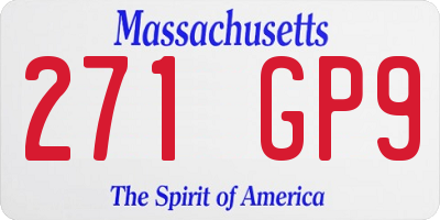 MA license plate 271GP9