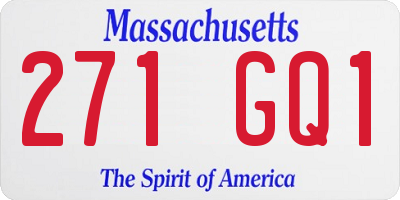 MA license plate 271GQ1