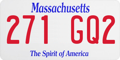 MA license plate 271GQ2