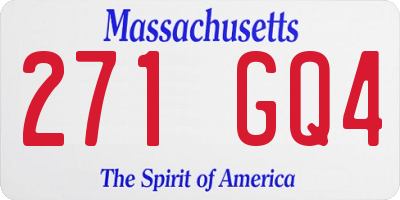MA license plate 271GQ4
