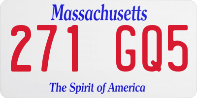 MA license plate 271GQ5