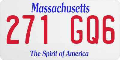 MA license plate 271GQ6