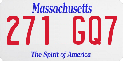MA license plate 271GQ7