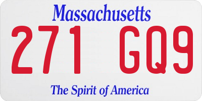 MA license plate 271GQ9