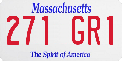 MA license plate 271GR1