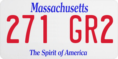 MA license plate 271GR2