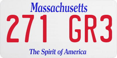 MA license plate 271GR3