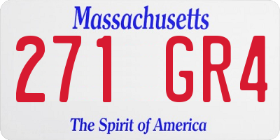 MA license plate 271GR4