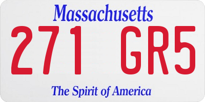 MA license plate 271GR5