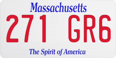 MA license plate 271GR6