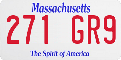 MA license plate 271GR9
