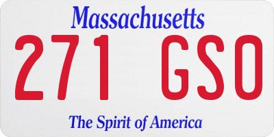 MA license plate 271GS0