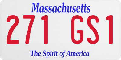 MA license plate 271GS1