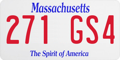 MA license plate 271GS4