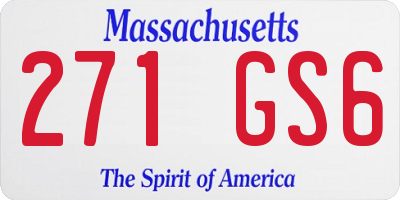MA license plate 271GS6