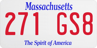 MA license plate 271GS8