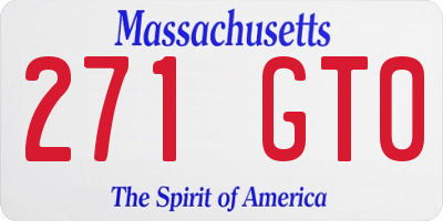 MA license plate 271GT0