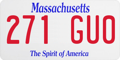 MA license plate 271GU0