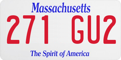 MA license plate 271GU2