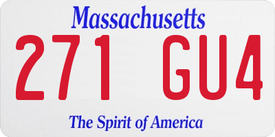 MA license plate 271GU4