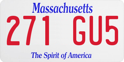 MA license plate 271GU5