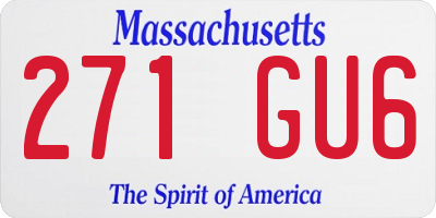 MA license plate 271GU6
