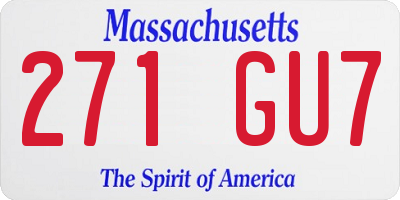 MA license plate 271GU7