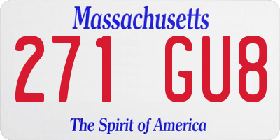 MA license plate 271GU8