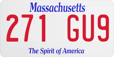 MA license plate 271GU9