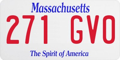 MA license plate 271GV0