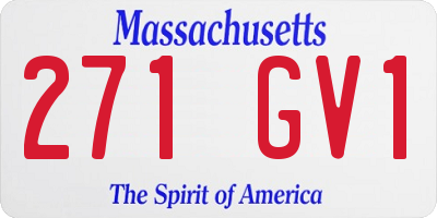 MA license plate 271GV1