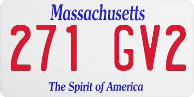 MA license plate 271GV2