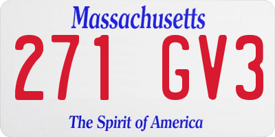MA license plate 271GV3