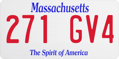 MA license plate 271GV4