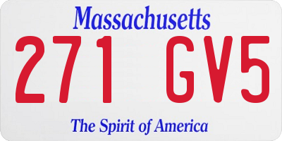 MA license plate 271GV5