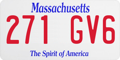 MA license plate 271GV6