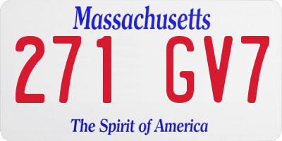 MA license plate 271GV7