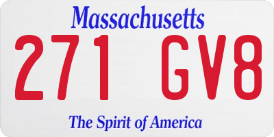 MA license plate 271GV8