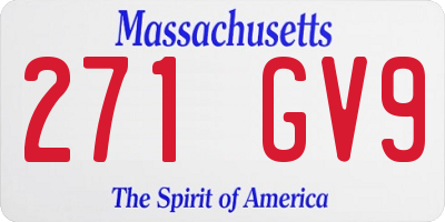 MA license plate 271GV9