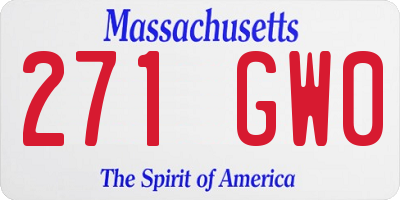 MA license plate 271GW0