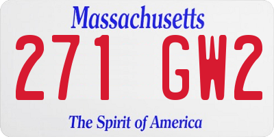 MA license plate 271GW2