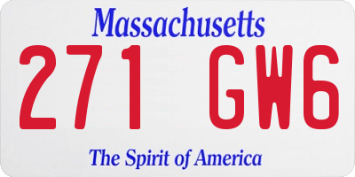MA license plate 271GW6