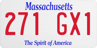 MA license plate 271GX1