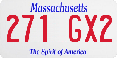 MA license plate 271GX2