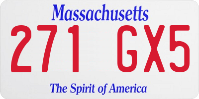MA license plate 271GX5
