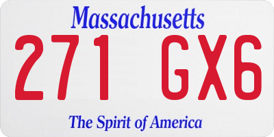 MA license plate 271GX6