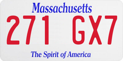 MA license plate 271GX7
