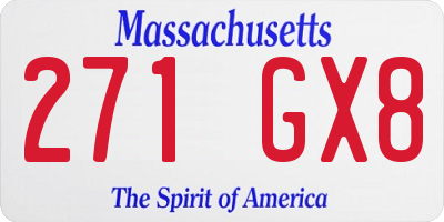 MA license plate 271GX8